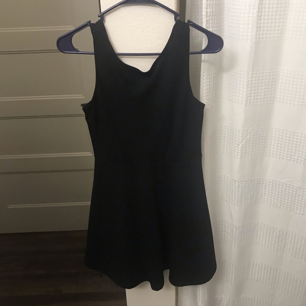 Black backless mini dress